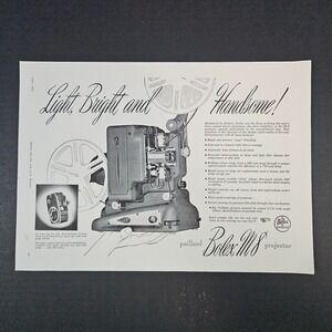1951 Kern-Paillard‎ L8 M8 Bolex Projector Vintage Print Ad Reel Movie Camera